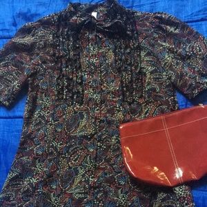 Button down blouse and Hand bag